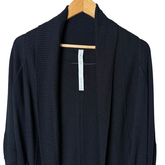 Lululemon Transformation Wrap Cardigan in Black Cashmere Blend, Size 2 - Picture 3 of 16
